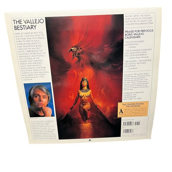 1992 Boris Vallejo Mythology Calendar Unused same dates again in leap year 2048 - Picture 2 of 16